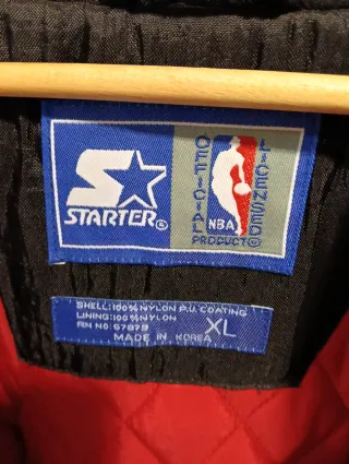Chaqueta Starter NBA Chicago Bulls Negra Roja