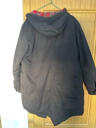 Parka Merc Negra con Forro Tartán