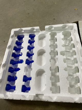 Ajedrez de Cristal Azul y Transparente