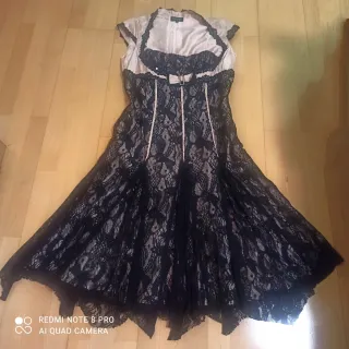 Vestido Alba Conde Negro y rodado Talla L