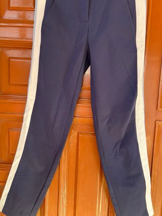 Pantaloni Pinko Blu con Strisce Bianche