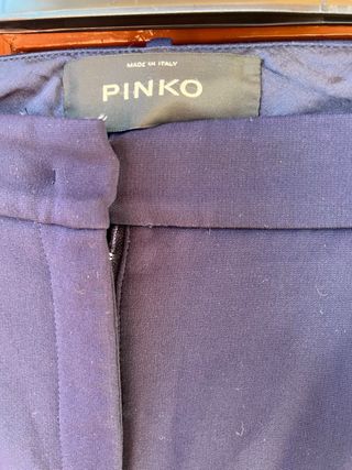 Pantaloni Pinko Blu con Strisce Bianche