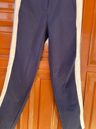 Pantaloni Pinko Blu con Strisce Bianche
