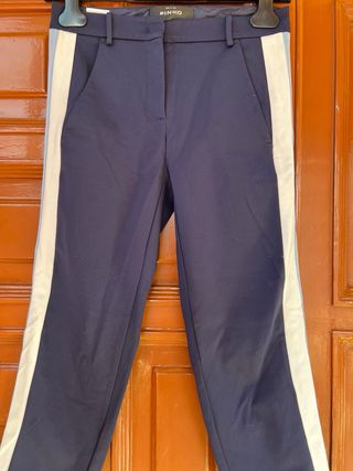 Pantaloni Pinko Blu con Strisce Bianche