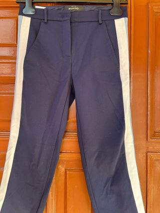 Pantaloni Pinko Blu con Strisce Bianche