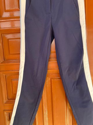 Pantaloni Pinko Blu con Strisce Bianche