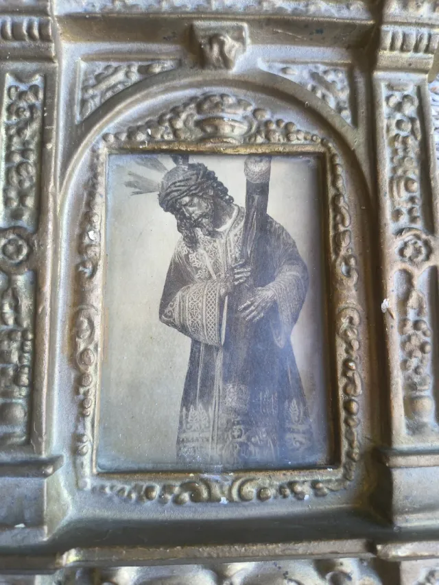 Antico retablo cattolico di Gesù Cristo. Molto antico