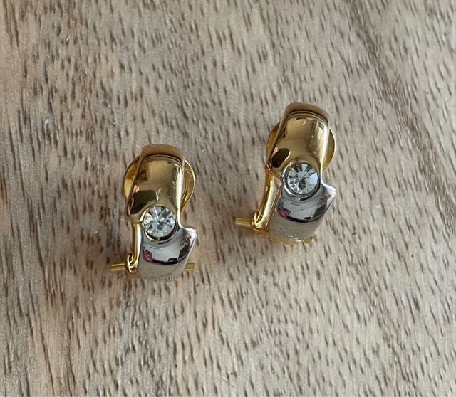 Pendientes dorados y plateados con circonita