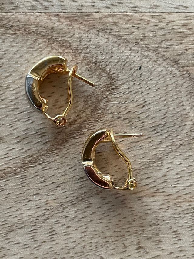 Pendientes dorados y plateados con circonita