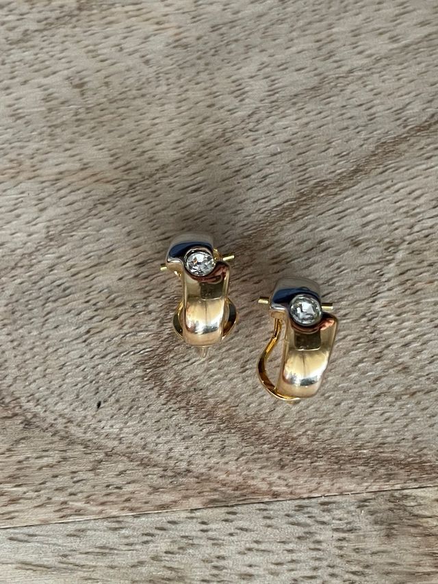 Pendientes dorados y plateados con circonita