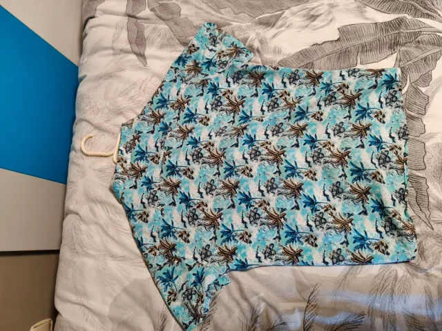 Camiseta Hawaiana Verano Azul
