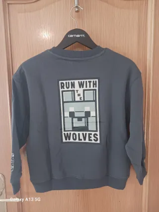Sudadera Minecraft Gris, niños 9-10 años