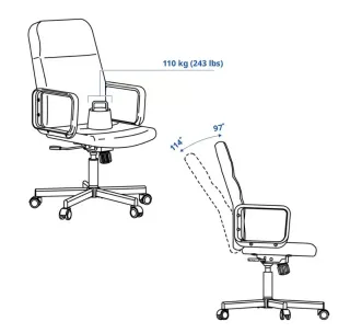 Silla de escritorio giratoria negra