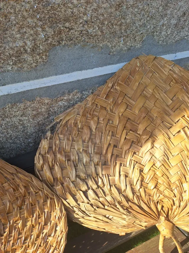 Ventole di palma intrecciate a mano