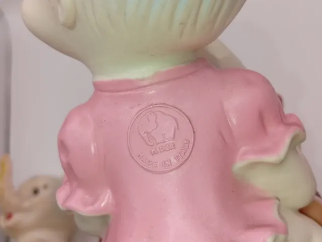 Pupazzo gomma vintage bambina su anatra