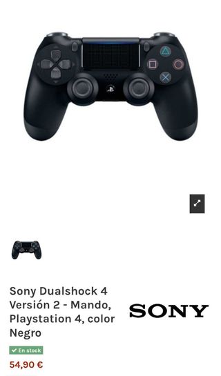 Sony DualShock 4 V2 Mando PS4 Inalámbrico Negro