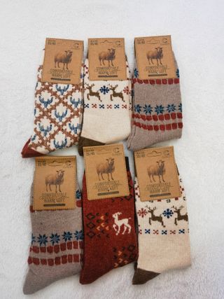 6 Pares Calcetines Lana Mujer Talla 35-40