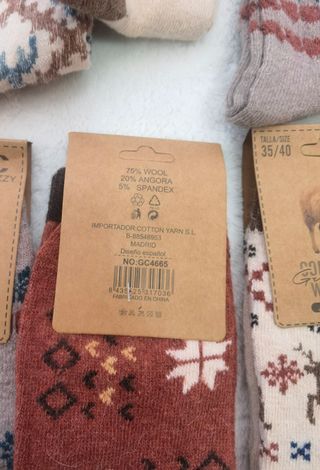 6 Pares Calcetines Lana Mujer Talla 35-40