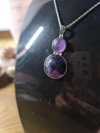 Colgante Plata 925 Fluorita Morada