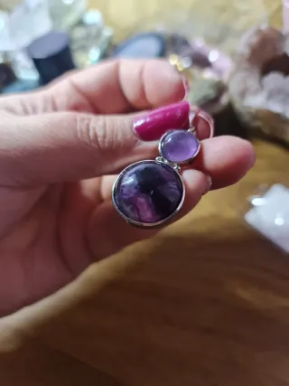 Colgante Plata 925 Fluorita Morada