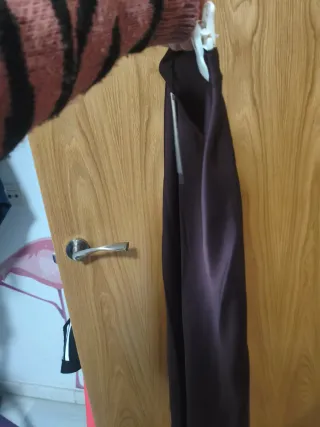 Falda midi lencera Zara Talla Única Marrón