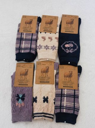 6 pares calcetines lana mujer talla 35-40