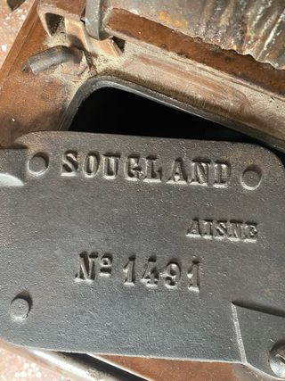 Chimenea Salamandra Esmaltada Marrón Antigua