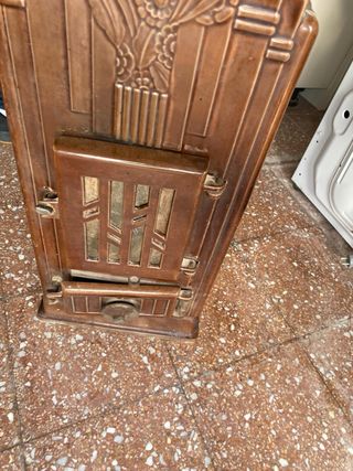 Chimenea Salamandra Esmaltada Marrón Antigua