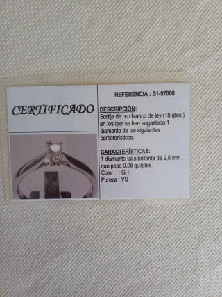 Anillo solitario oro blanco y brillante