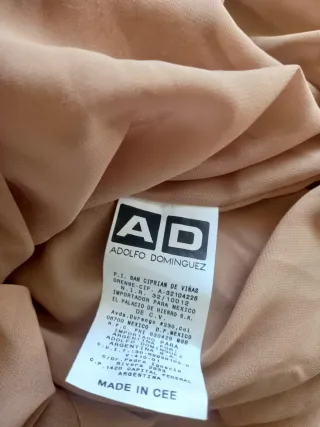 Vestido Adolfo Dominguez Beige Dorado