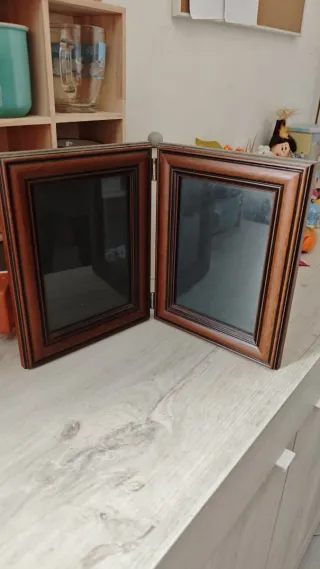 Portafoto doppio in legno