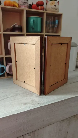 Portafoto doppio in legno