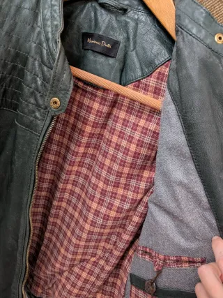 Chaqueta de piel verde