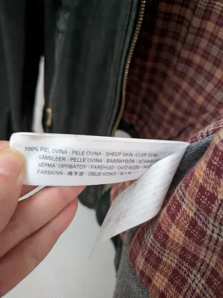 Chaqueta de piel verde