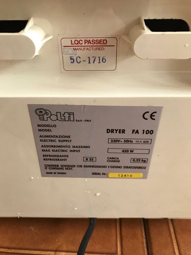 Deshumidificador Polti DRYER FA 100 Beige