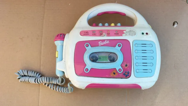 Radio Cassette Barbie con Micrófono Vintage