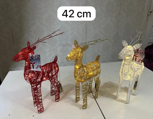 Renna natalizia con luci 42 cm