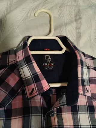 Camisa cuadros rosa, negra y blanca