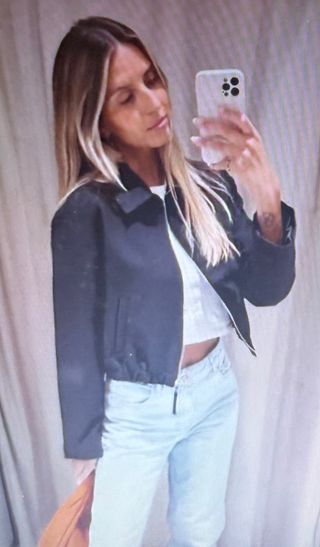 Chaqueta Bomber Zara Negra.