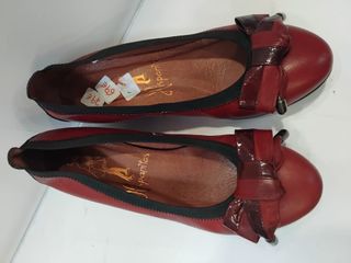 Bailarinas Hispanitas Piel Talla 36 Rojas