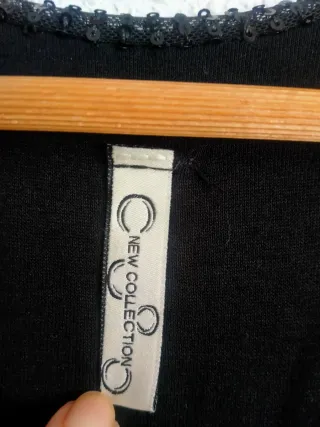 Camiseta lentejuelas negra talla única