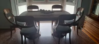 Mueble 3,20m + mesa de salón 160/260 +6 sillas