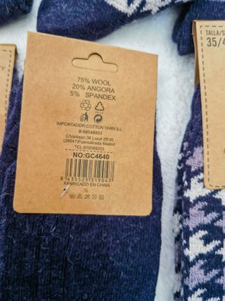 Calcetines lana para mujer 6 pares talla 35-40