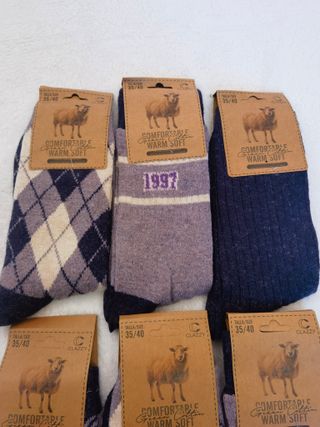 Calcetines lana para mujer 6 pares talla 35-40