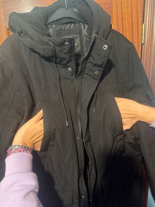 Abrigo/Cazadora Negra Hombre