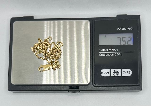 Cadena Bilbao de oro de 18k, 7.52 g, 46 cm.