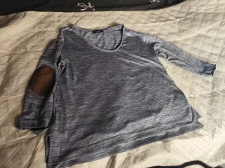 Jersey gris jaspeado Mango Talla L