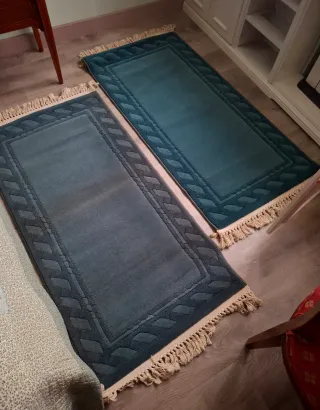 2 Alfombras Azul/Verde Azulado