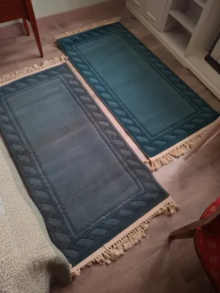 2 Alfombras Azul/Verde Azulado
