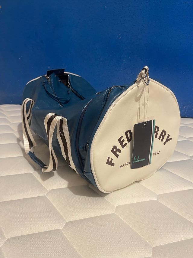 Macuto Fred Perry Vintage Azul y Blanco